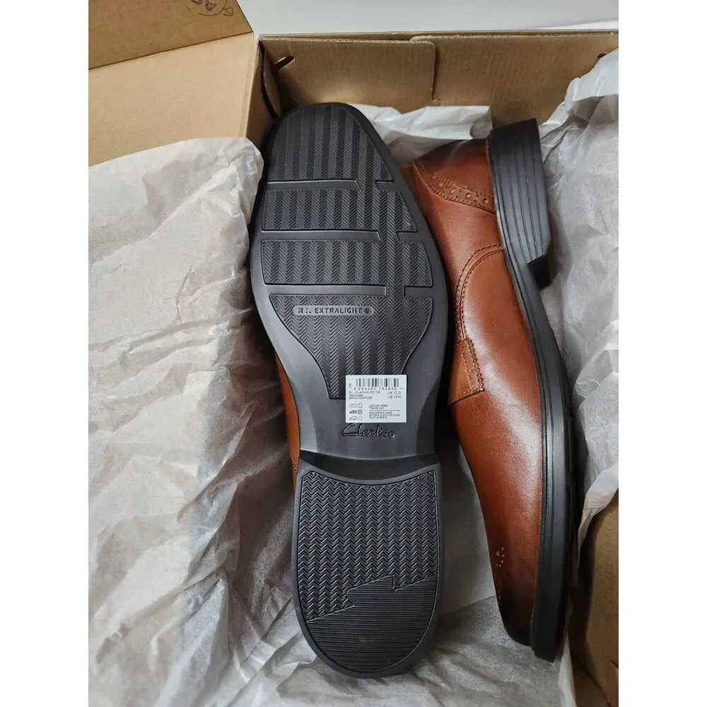 Clarks Clarkslite Men’s Dress Shoes Size 13 Tan Combi Tie